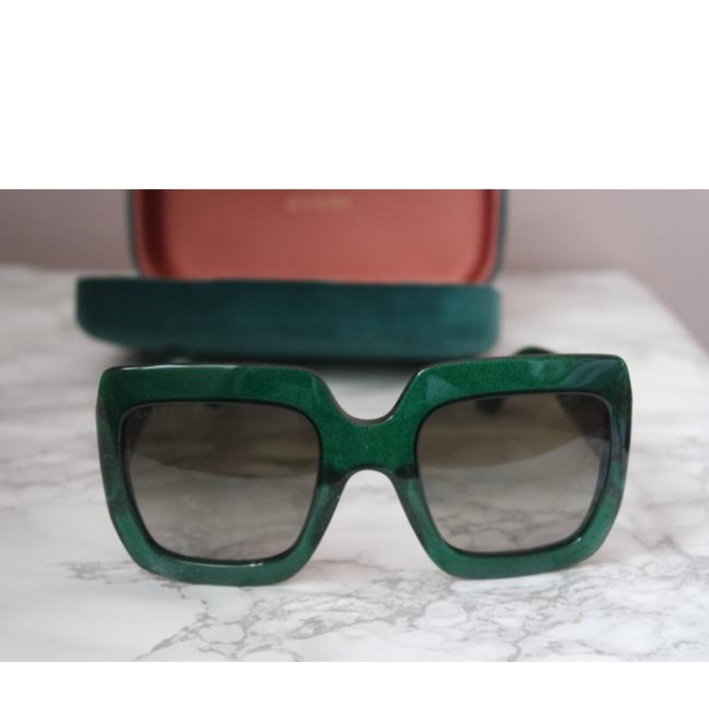 Gucci glitter oversized square sunglasses